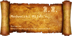 Medveczki Milán névjegykártya