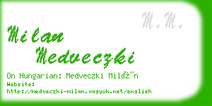 milan medveczki business card